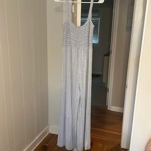 Blue and white jumpsuit